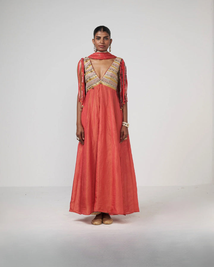 Coral Anarkali
