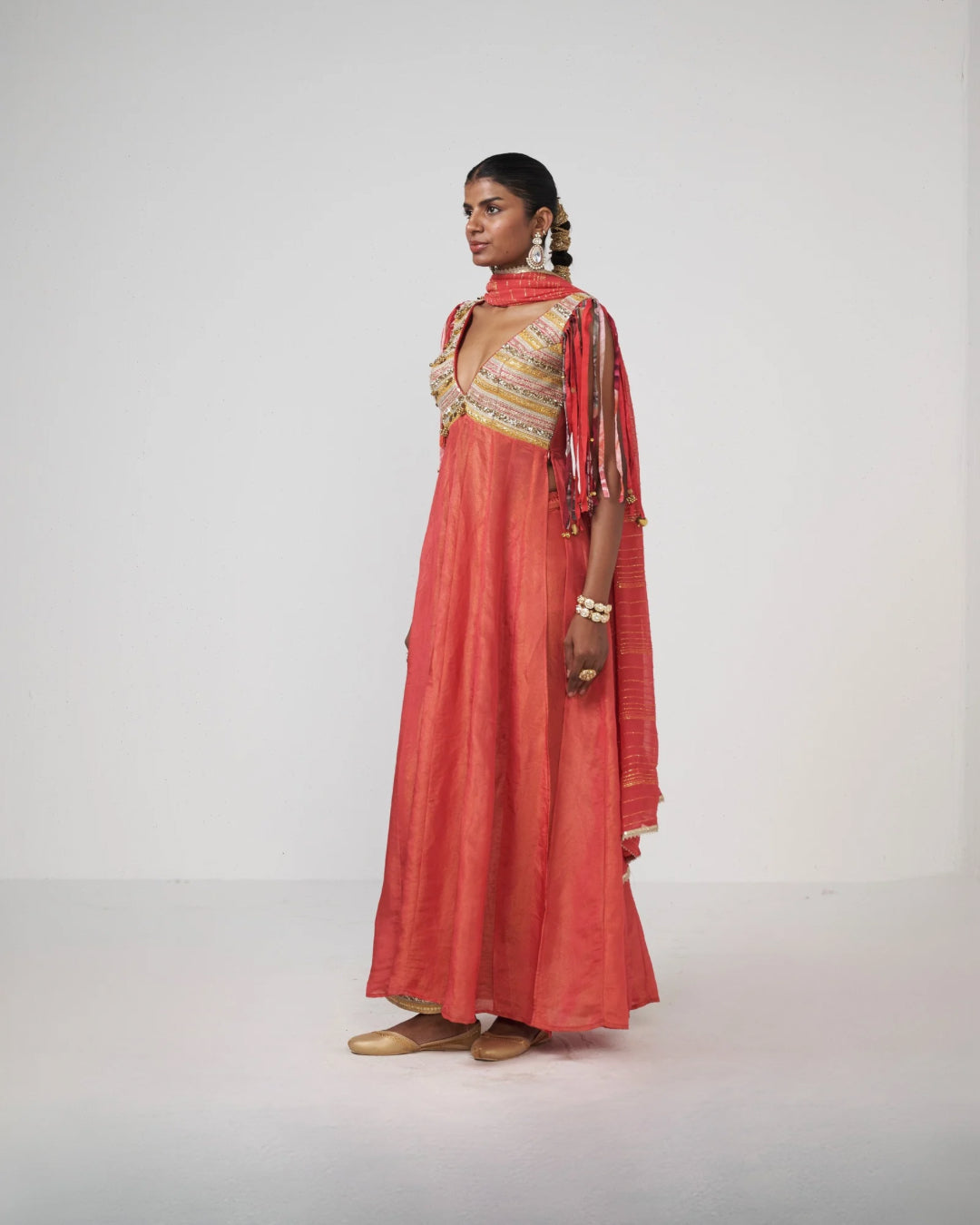 Coral Anarkali