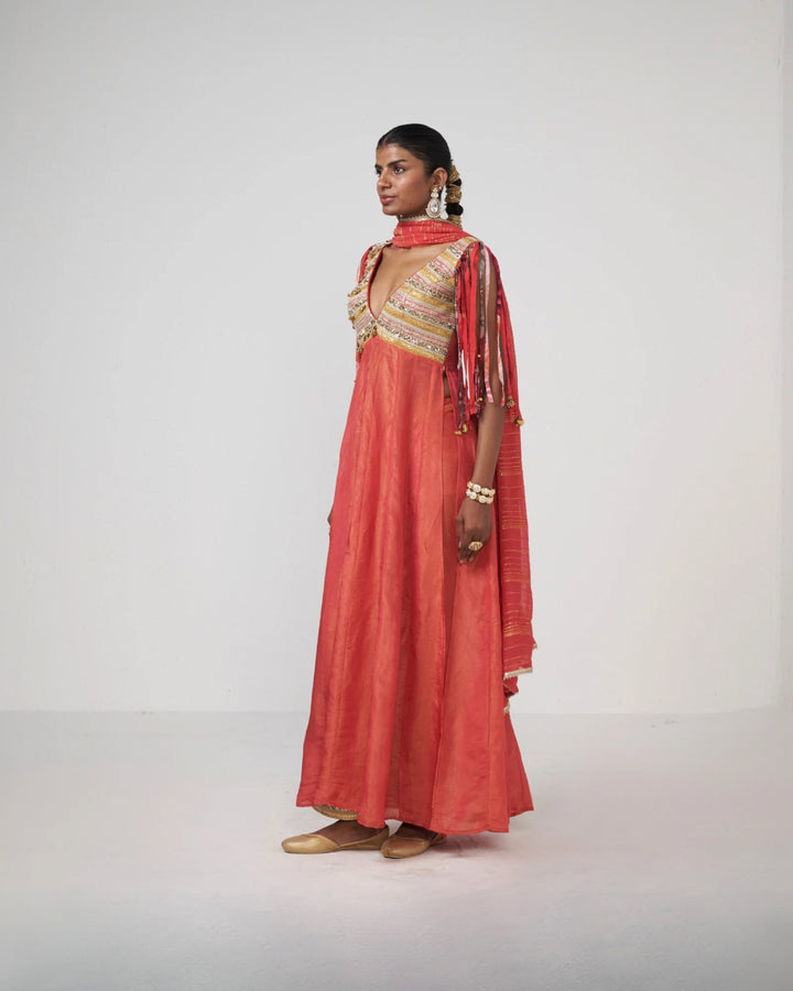 Coral Anarkali