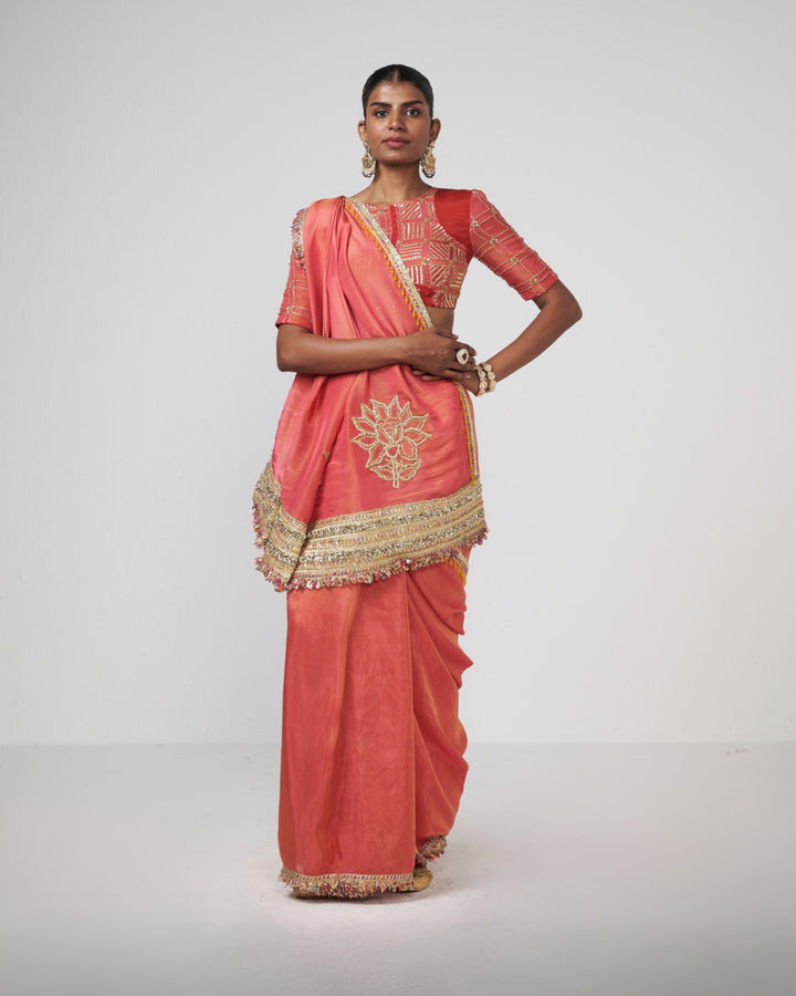 Coral Tales Saree