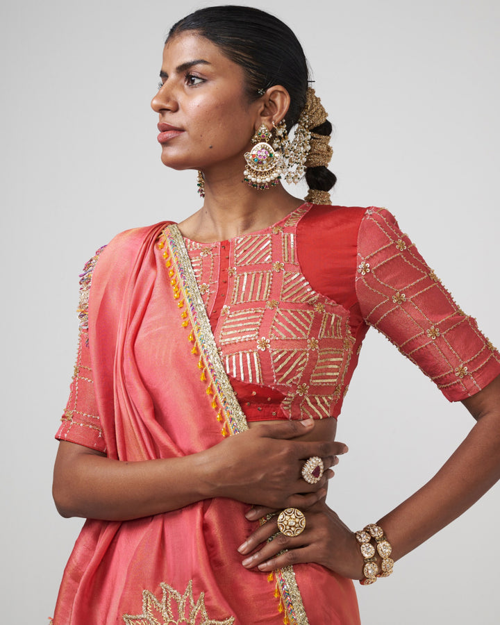 Coral Tales Saree