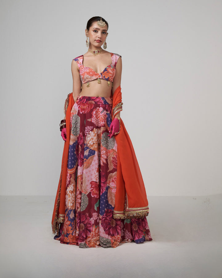 Cherry Boho Lehenga
