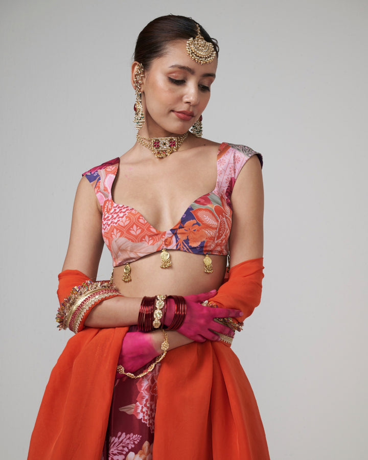 Cherry Boho Lehenga
