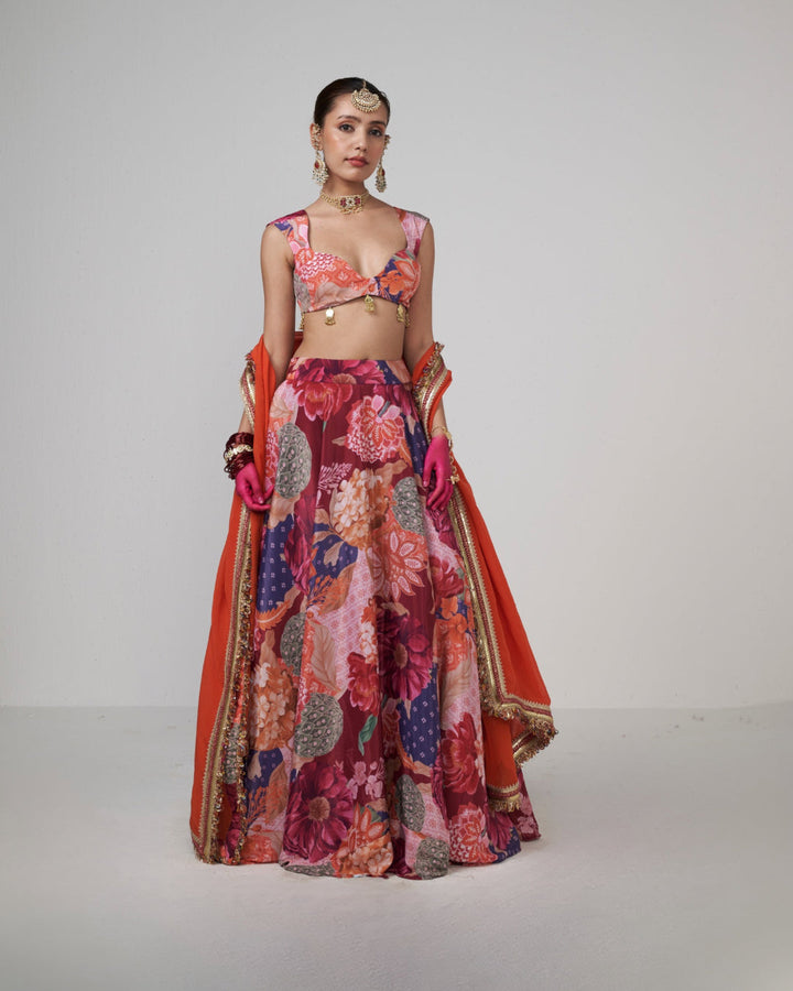 Cherry Boho Lehenga