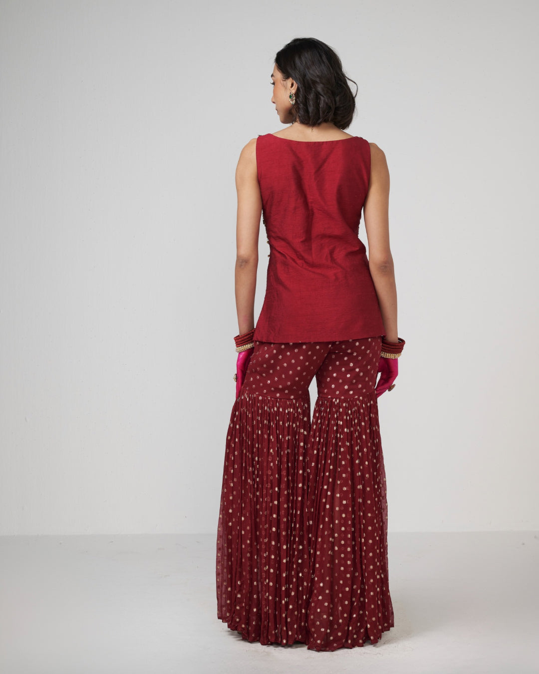 Cherry Ghungroo Sharara Set