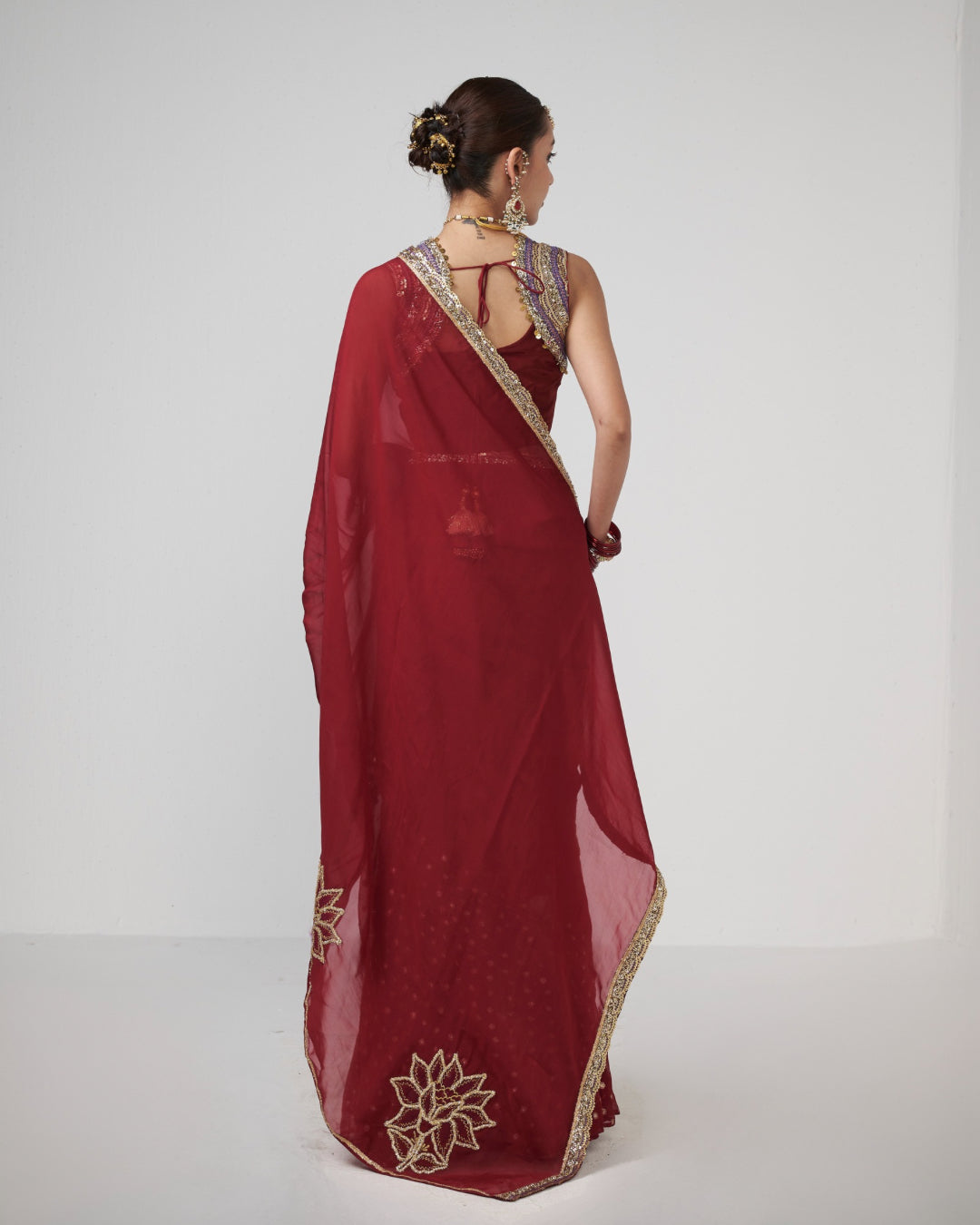 Cherry Chamak saree