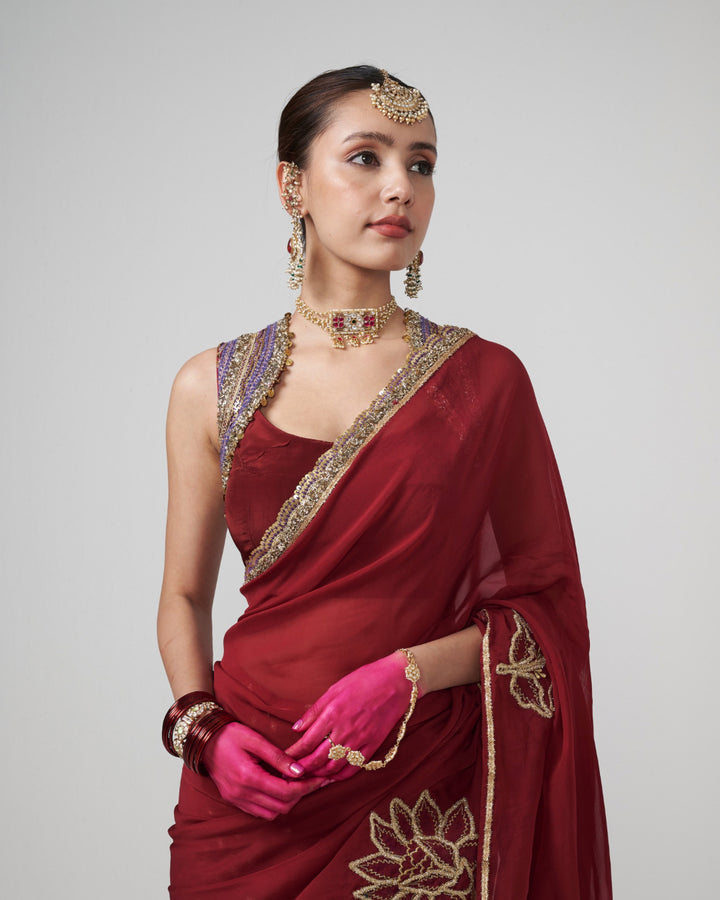 Cherry Chamak saree