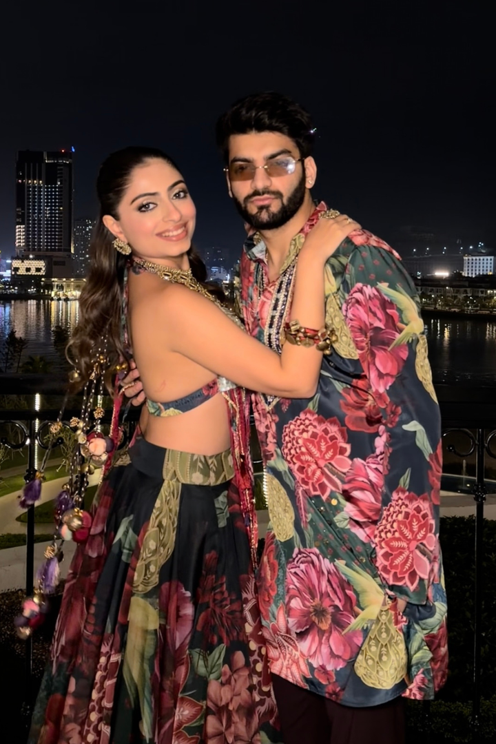 Gouri & Arjun in Corbet Bahaar & Midnight Forest Kurta Set