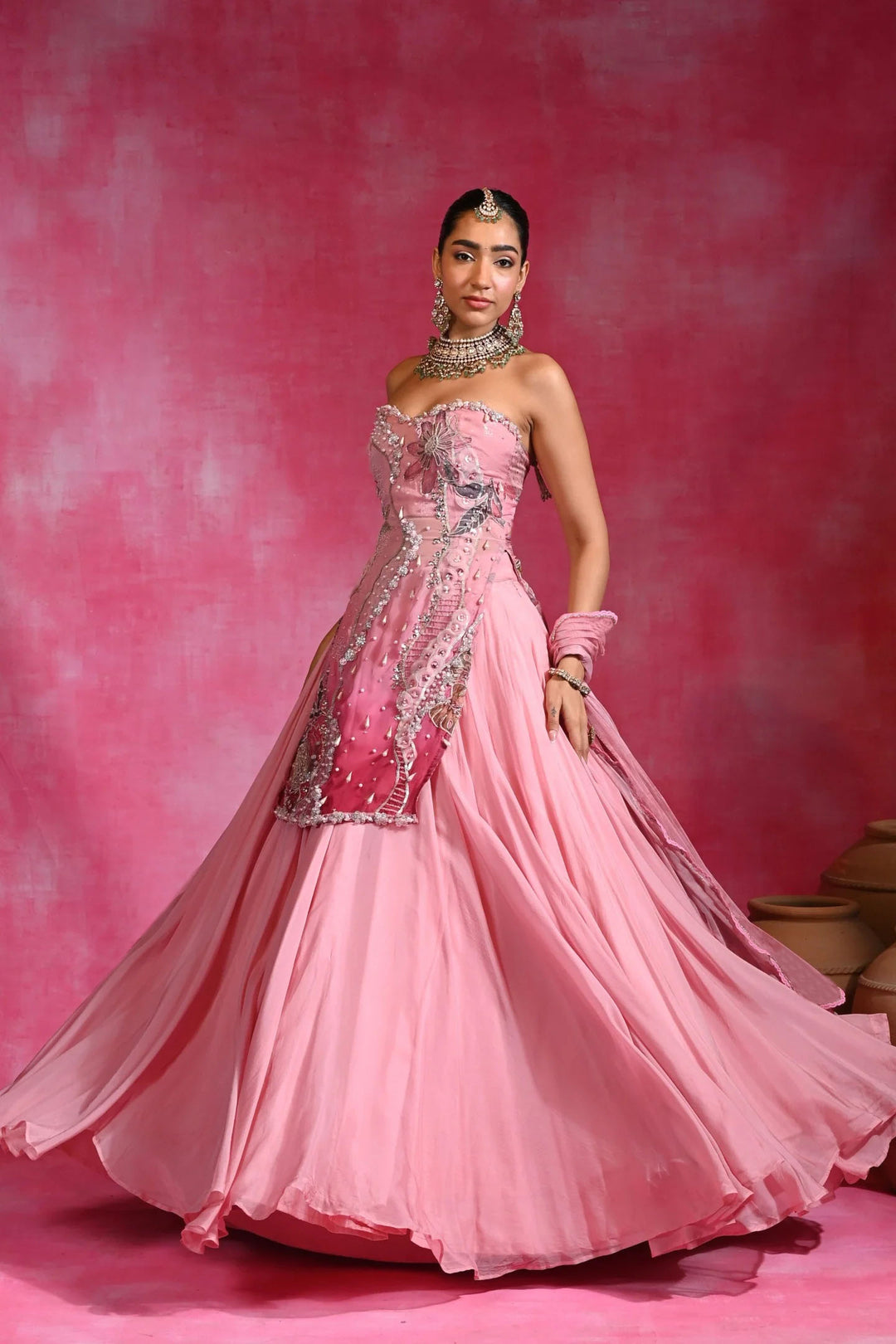 Gulabi sitara set