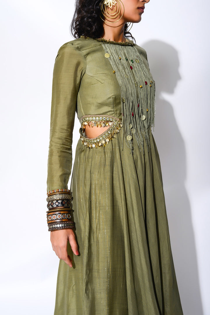 Olive Short Anarkali