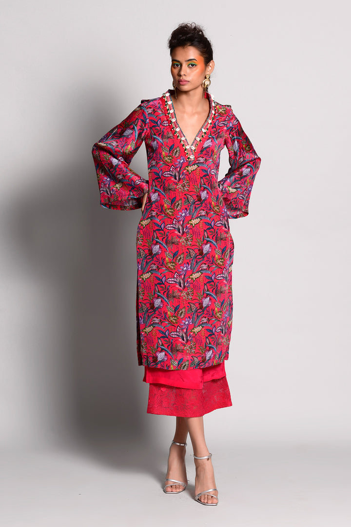 Rasberry Straight Kurta