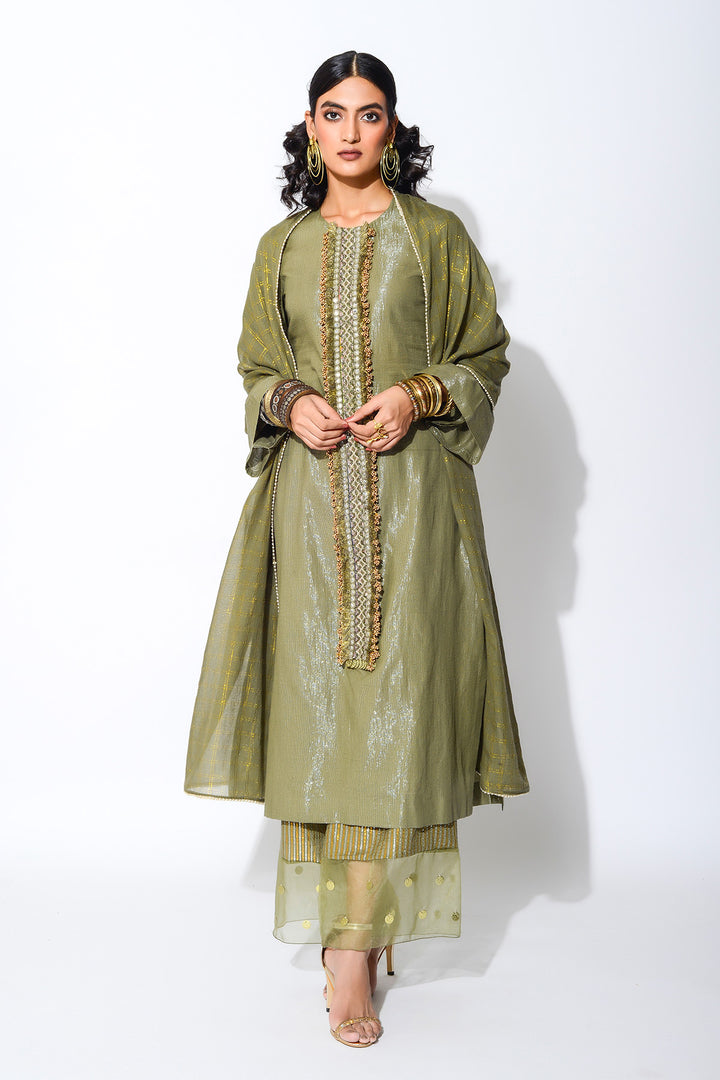 Olive Straight Kurta Set