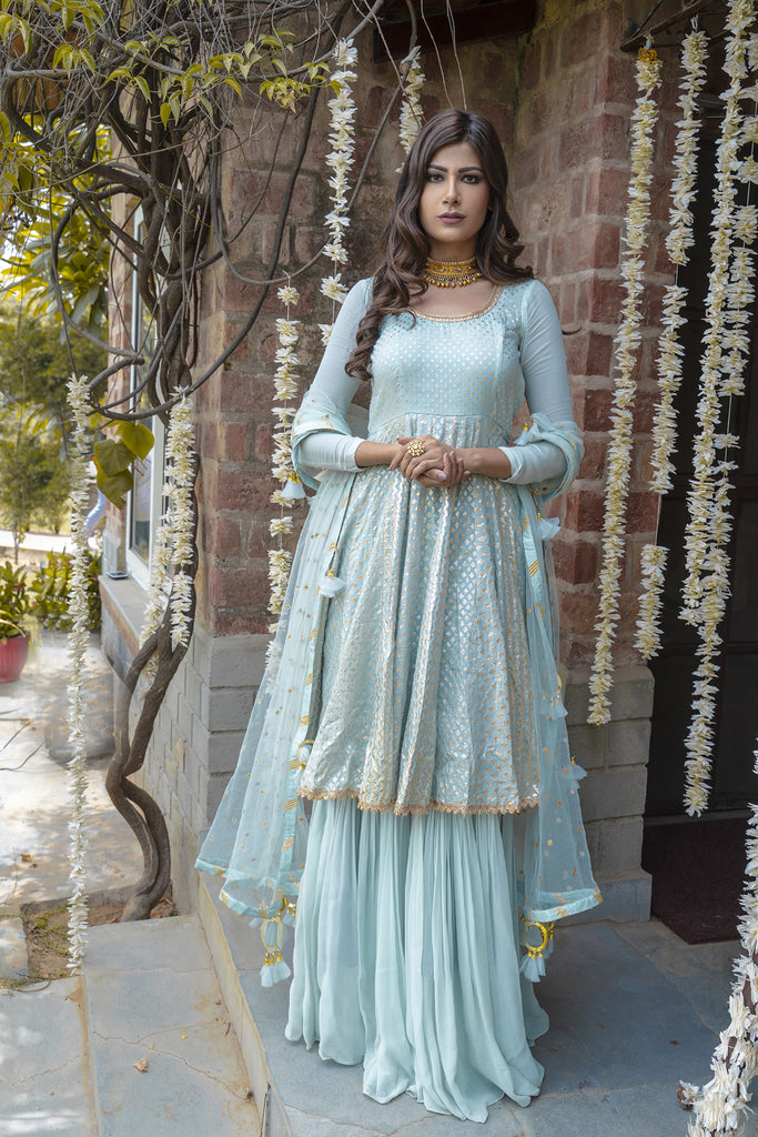 Baby Blue Anarkali – Rishi and Vibhuti
