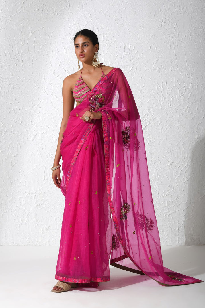 Fuschia bliss saree